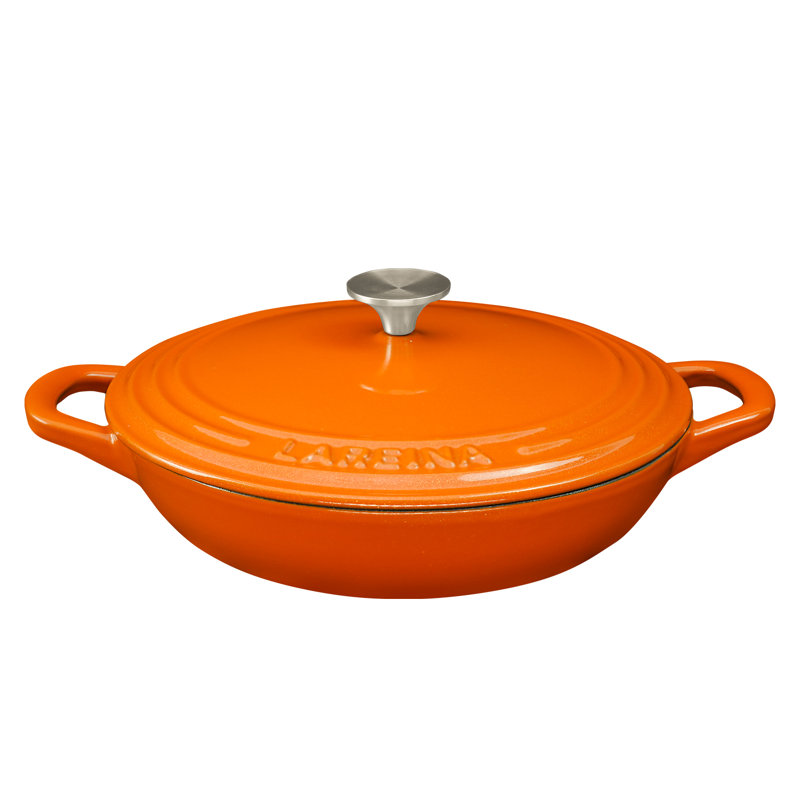 Lareina Enameled Cast Iron Braiser with Lid and Dual Handles & Reviews